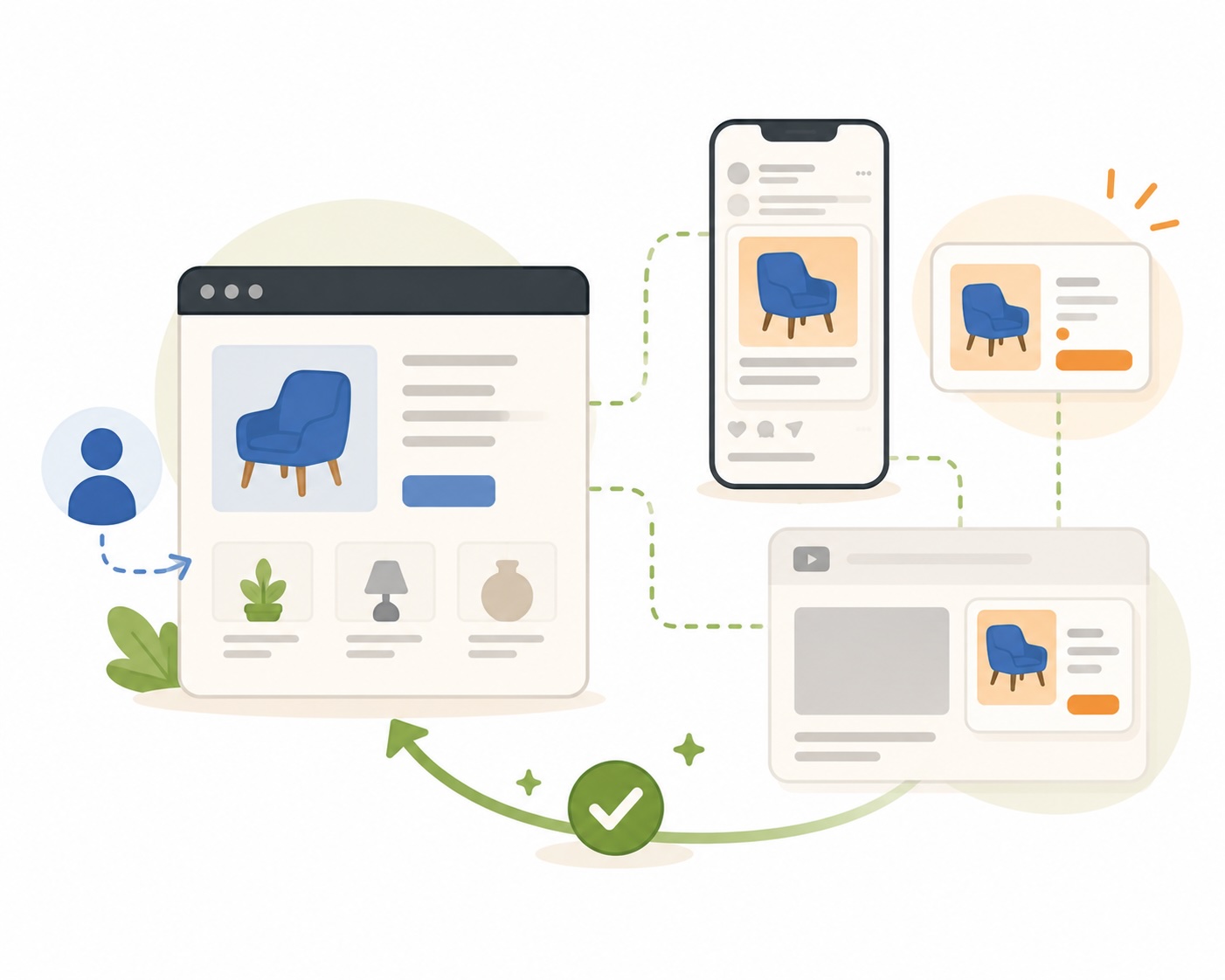 Illustration of online shopping experience