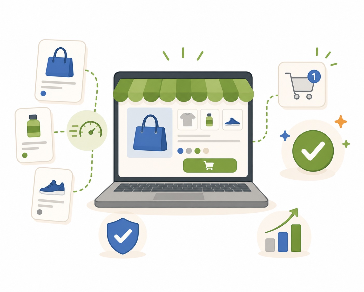 E-commerce website design concept illustration
