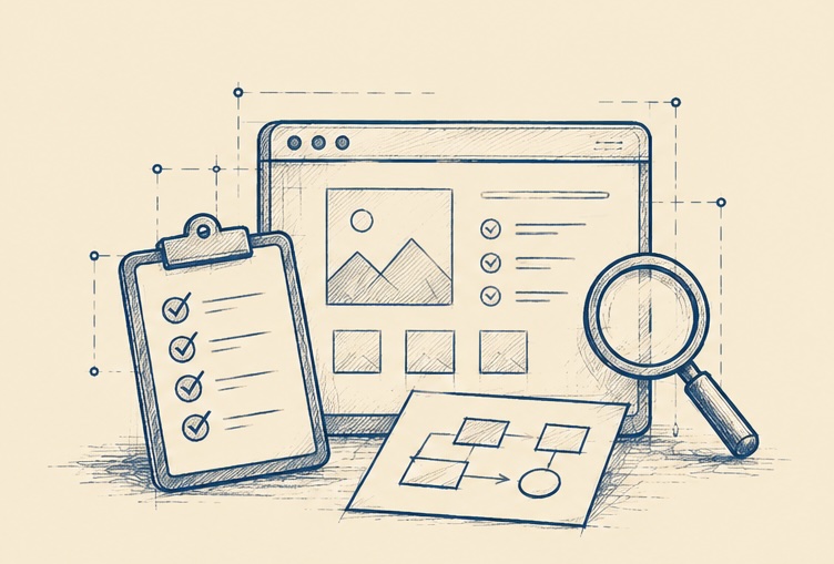 Sketch of website planning tools.